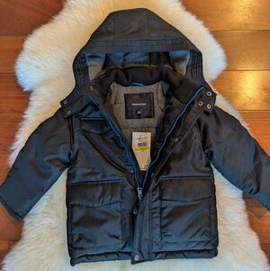 NWT Calvin Klein Jeans Boys Winter Jacket - Size 4 (Black)